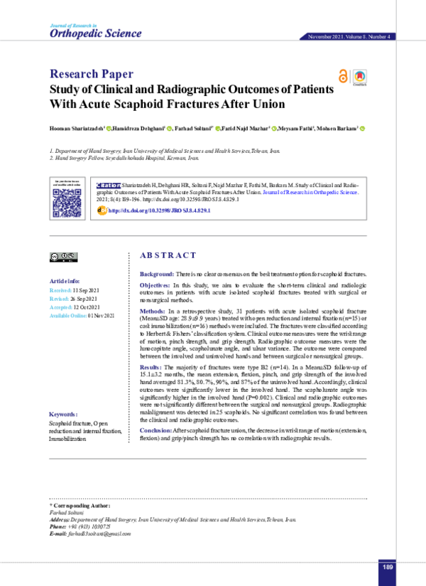 (PDF) Research Paper Study of Clinical and Radiographic Outcomes of ...