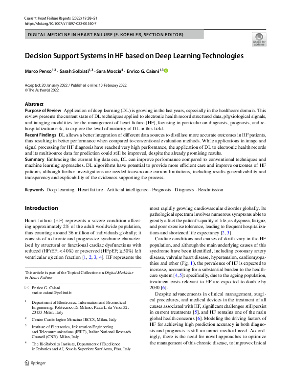 (PDF) Decision Support Systems in HF based on Deep Learning Technologies