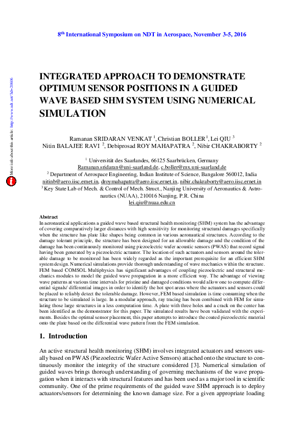 (PDF) Integrated Approach to Demonstrate Optimum Sensor Positions in a ...