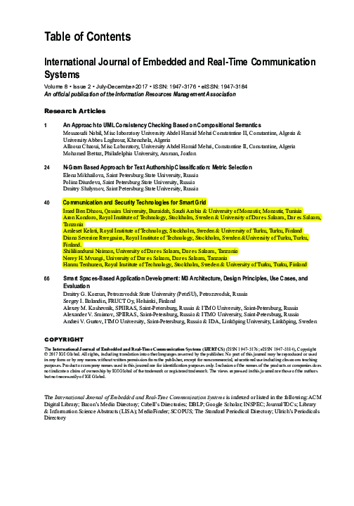 (PDF) Communication and Security Technologies for Smart Grid
