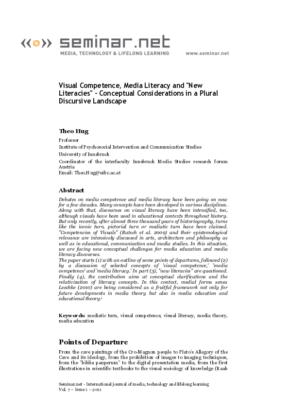 (PDF) Visual Competence, Media Literacy and 