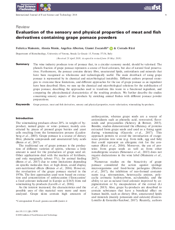 (PDF) Evaluation of the sensory and physical properties of meat and ...