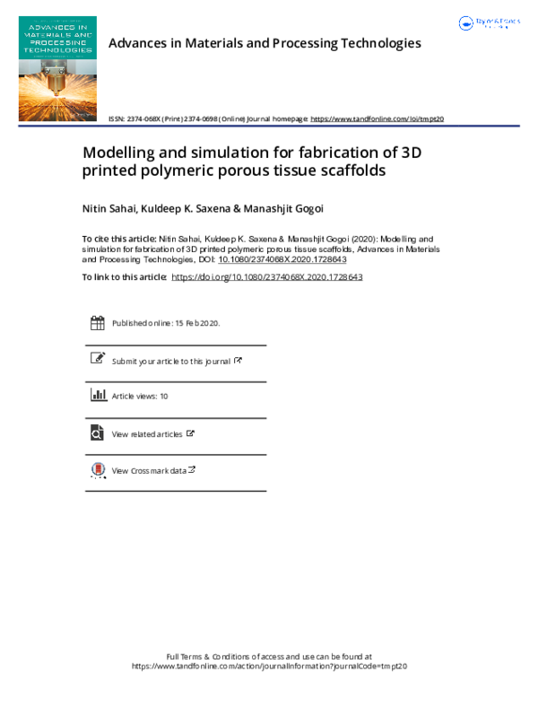 (PDF) Modelling and simulation for fabrication of 3D printed polymeric ...
