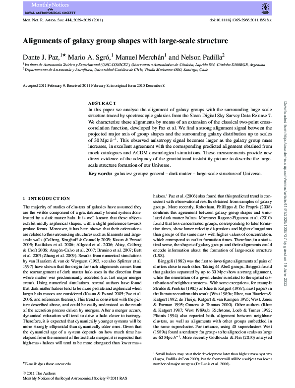 (PDF) Alignments of galaxy group shapes with large-scale structure ...