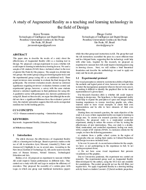 (PDF) A study of Augmented Reality as a teaching and learning ...