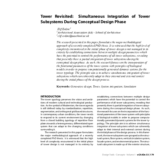 (PDF) Tower Revisited: Simultaneous Integration of Tower Subsystems ...