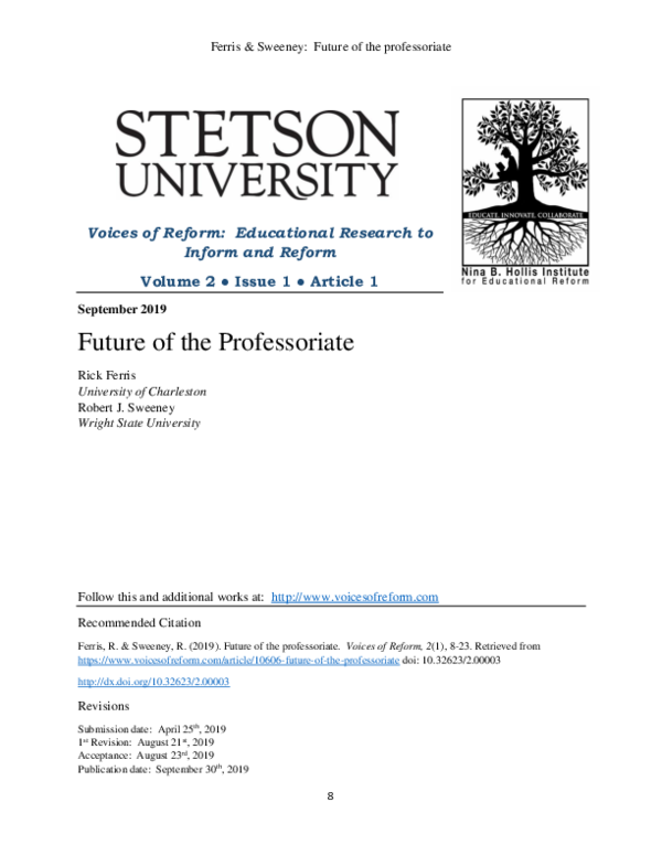 (PDF) The Professoriate and the Future of Higher Education Kinesiology