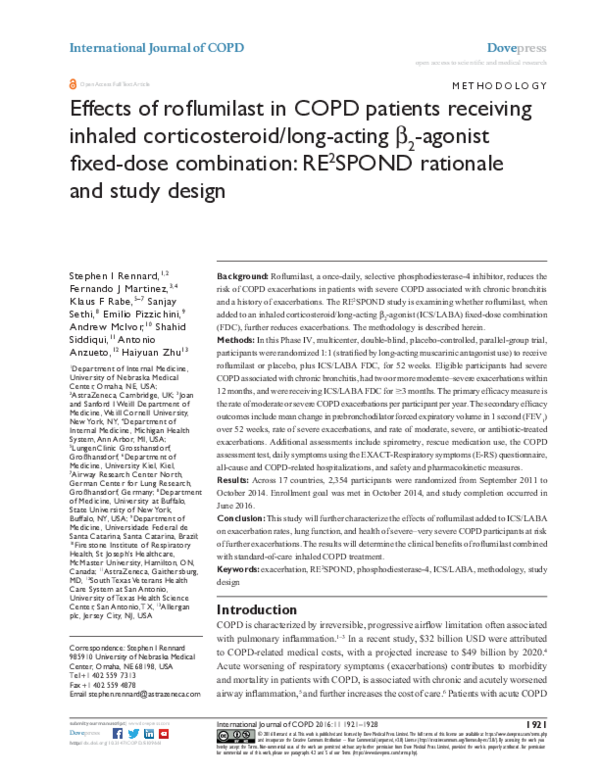 (PDF) Effects of roflumilast in COPD patients receiving inhaled ...