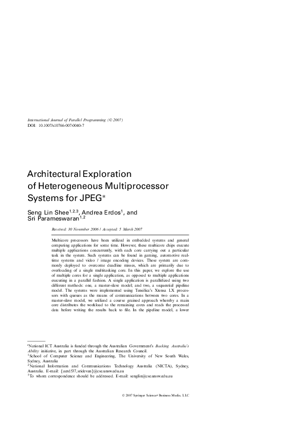 (PDF) Architectural Exploration of Heterogeneous Multiprocessor Systems ...