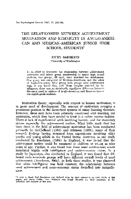 (PDF) The relationship between achievement motivation, anxiety, and ...