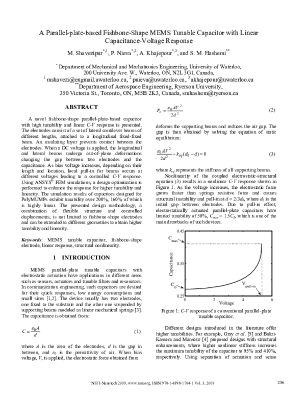 (PDF) Development of a triangular-plate MEMS tunable capacitor with ...