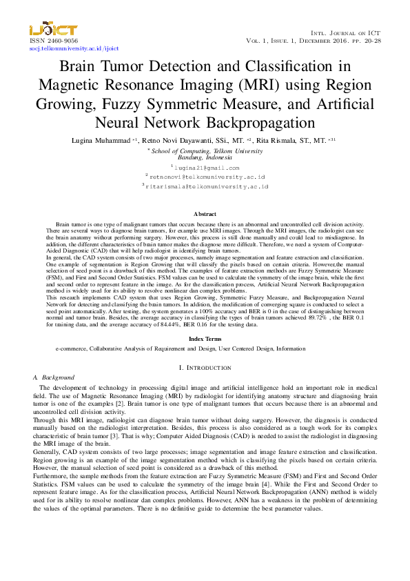 (PDF) Brain Tumor Detection and Classification in Magnetic Resonance ...