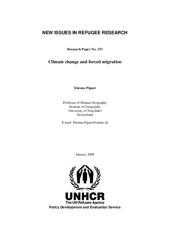  PDF Climate Change And Forced Migration Shirley Llain Arenilla