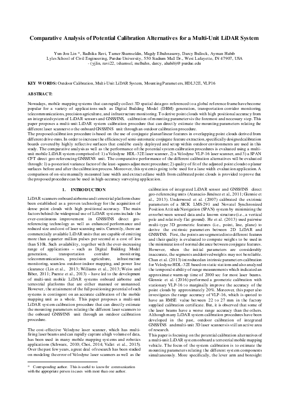 (PDF) Comparative Analysis of Potential Calibration Alternatives for a ...