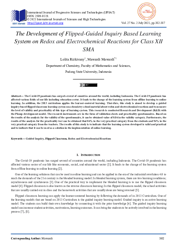 (PDF) The Development of Flipped-Guided Inquiry Based Learning System ...