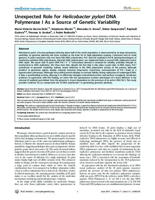 (PDF) Faculty of 1000 evaluation for Unexpected role for Helicobacter ...