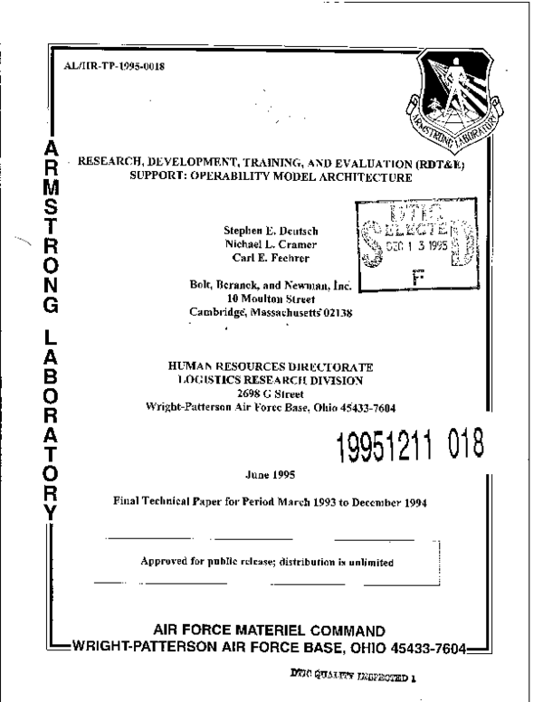 (PDF) Research, Development, Training, and Evaluation (RDT&E) Support ...
