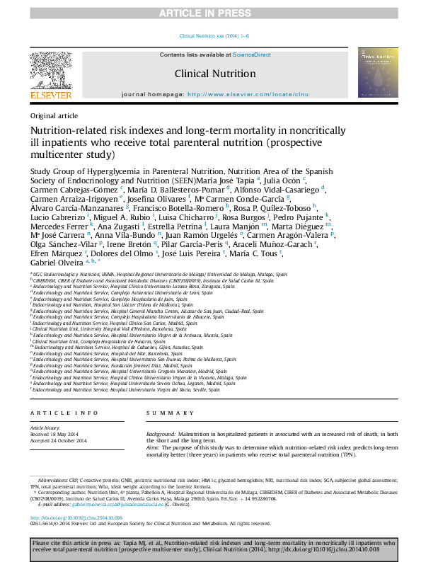 (PDF) Nutrition-related risk indexes and long-term mortality in ...