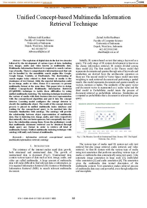(PDF) Unified Concept-based Multimedia Information Retrieval Technique