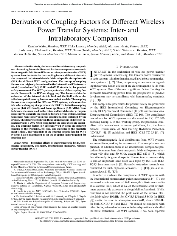 (PDF) Derivation of Coupling Factors for Different Wireless Power ...