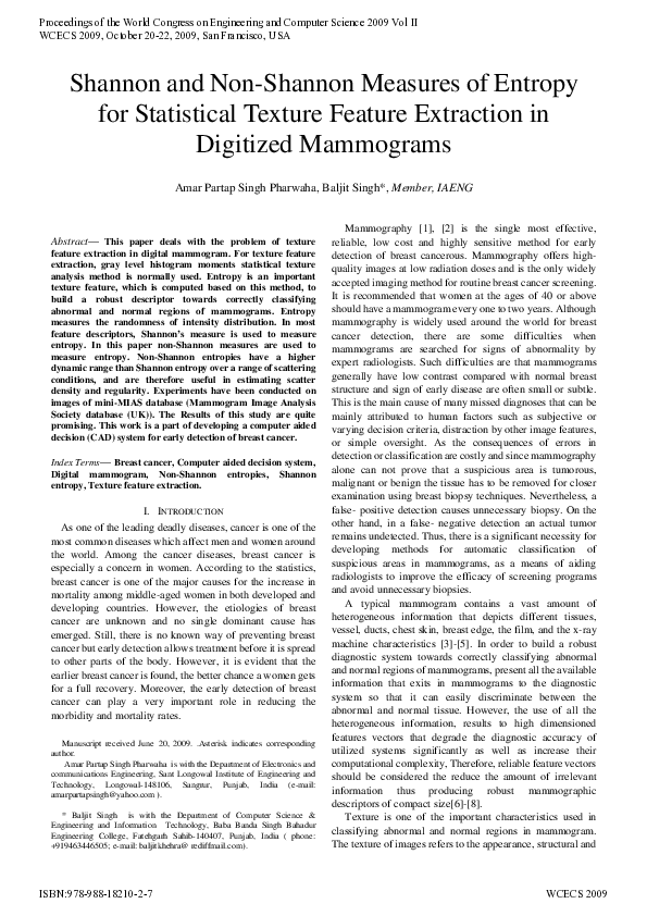 (PDF) Shannon and Non-Shannon Measures of Entropy for Statistical ...