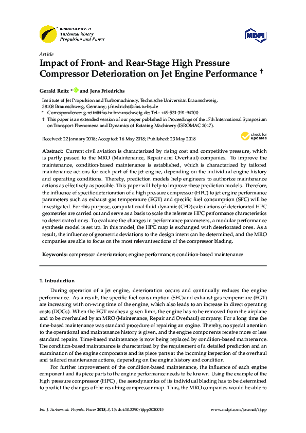 (PDF) Impact of Front- and Rear-Stage High Pressure Compressor ...