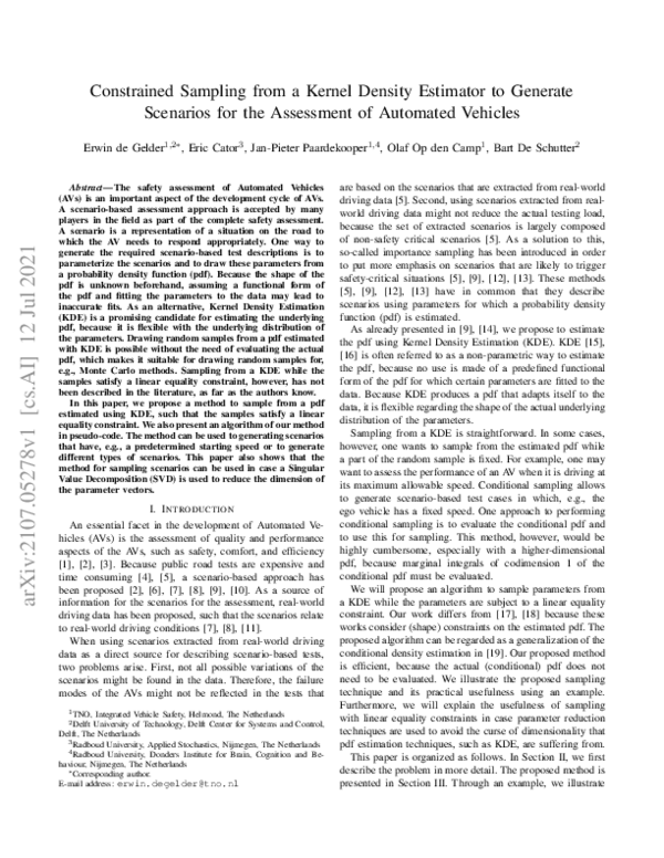 (PDF) Constrained Sampling from a Kernel Density Estimator to Generate ...