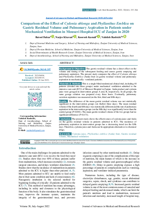 (PDF) Comparison of the Effect of Cydonia oblonga and Phyllanthus