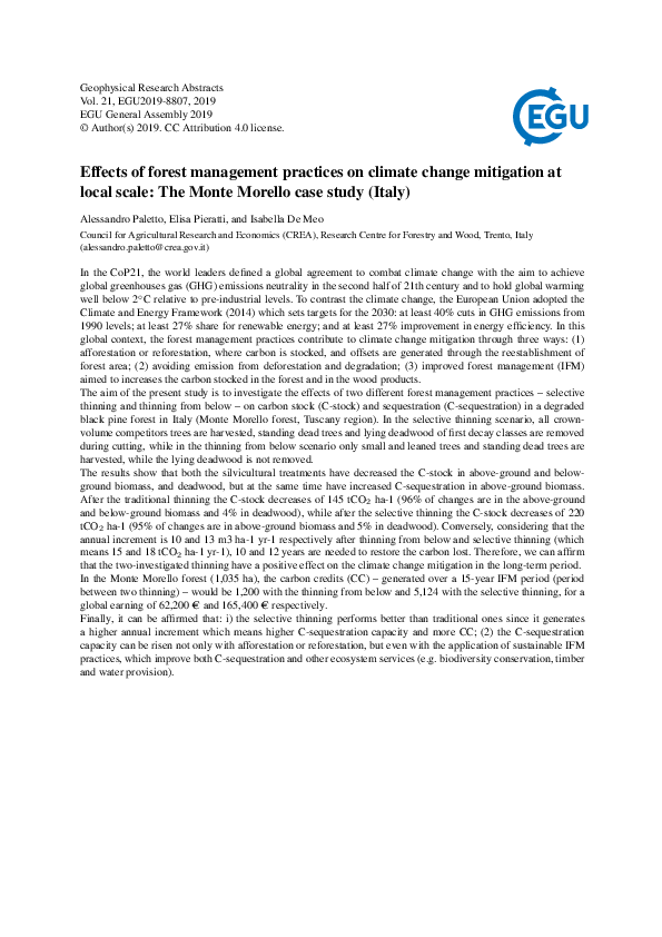 (PDF) Effects of forest management practices on climate change ...