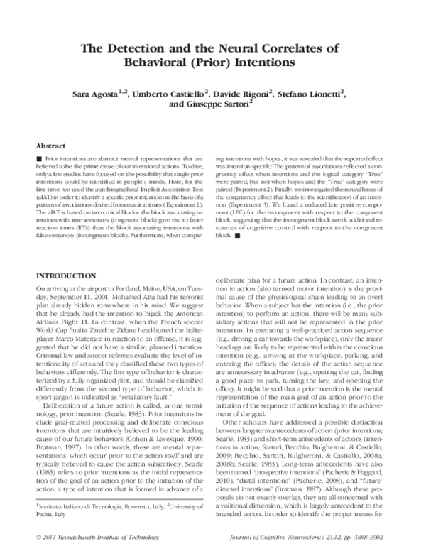 (PDF) The Detection and the Neural Correlates of Behavioral (Prior ...