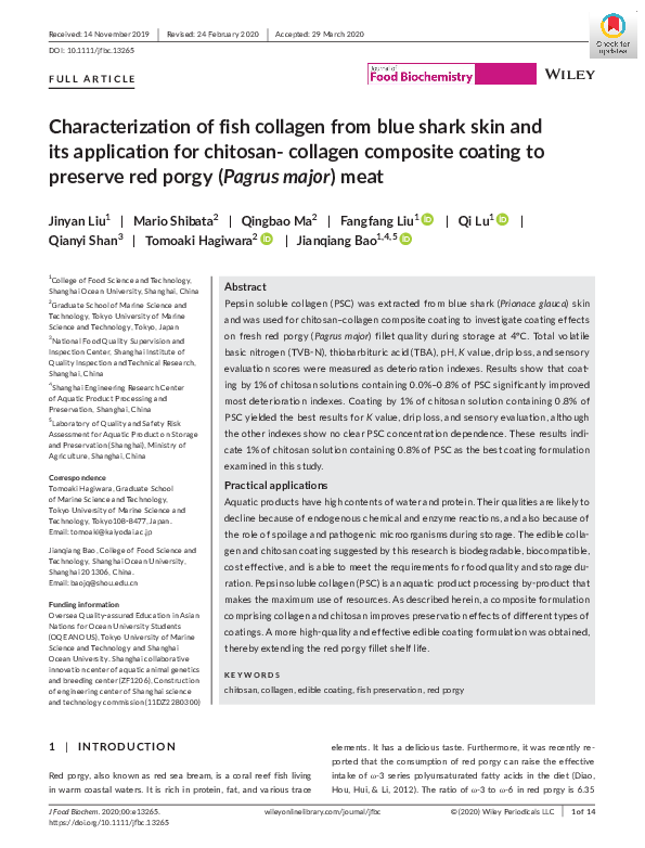(PDF) Characterization of fish collagen from blue shark skin and its ...