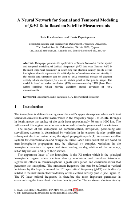 (PDF) A Neural Network for Spatial and Temporal Modeling of foF2 Data ...