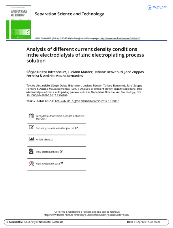 (PDF) Analysis of different current density conditions in the