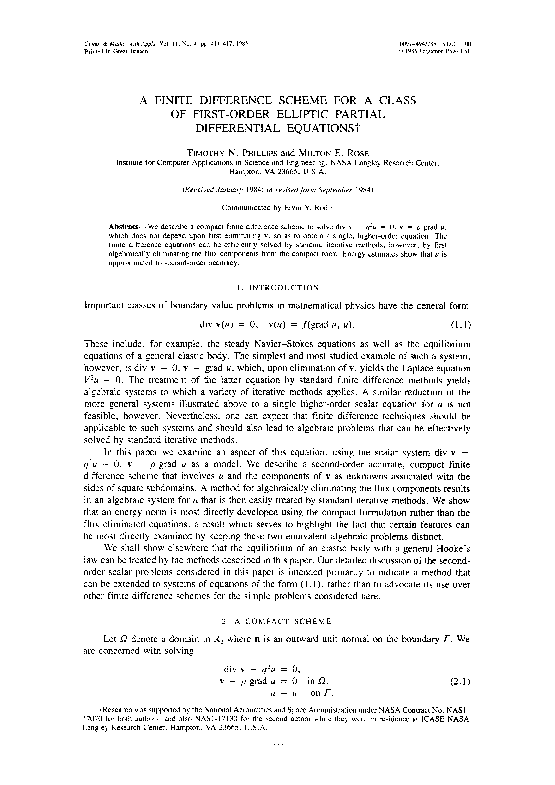 (PDF) A finite difference scheme for a class of first-order elliptic ...