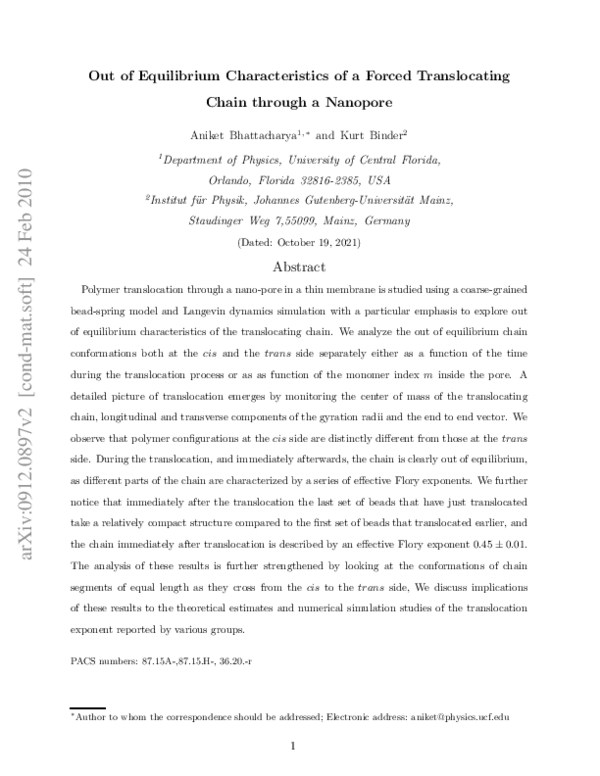 (PDF) Out-of-equilibrium characteristics of a forced translocating ...