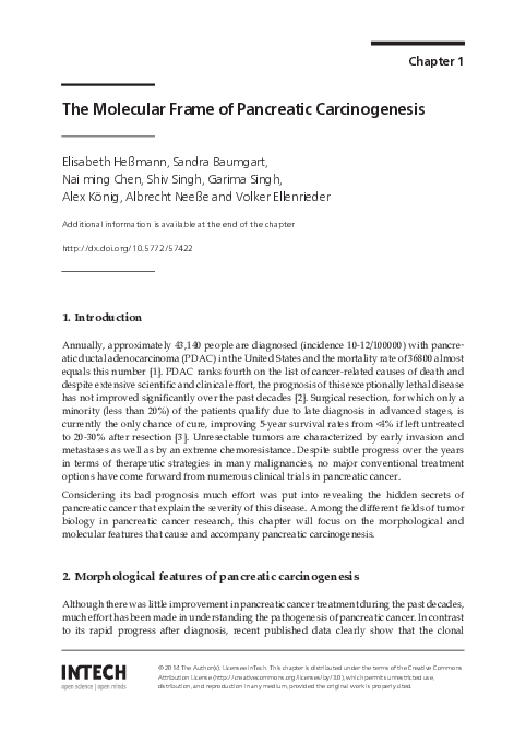 (PDF) The Molecular Frame of Pancreatic Carcinogenesis