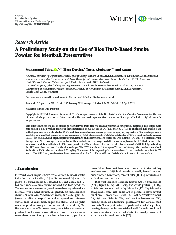 (PDF) A Preliminary Study on the Use of Rice Husk-Based Smoke Powder ...