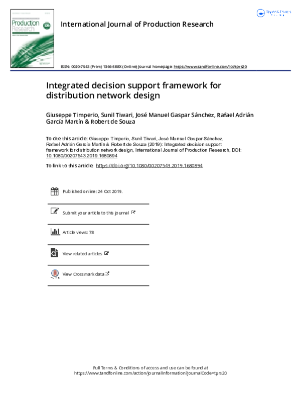 (PDF) Integrated decision support framework for distribution network design