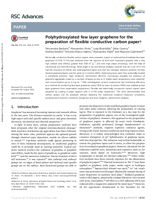 (PDF) Polyhydroxylated few layer graphene for the preparation of ...