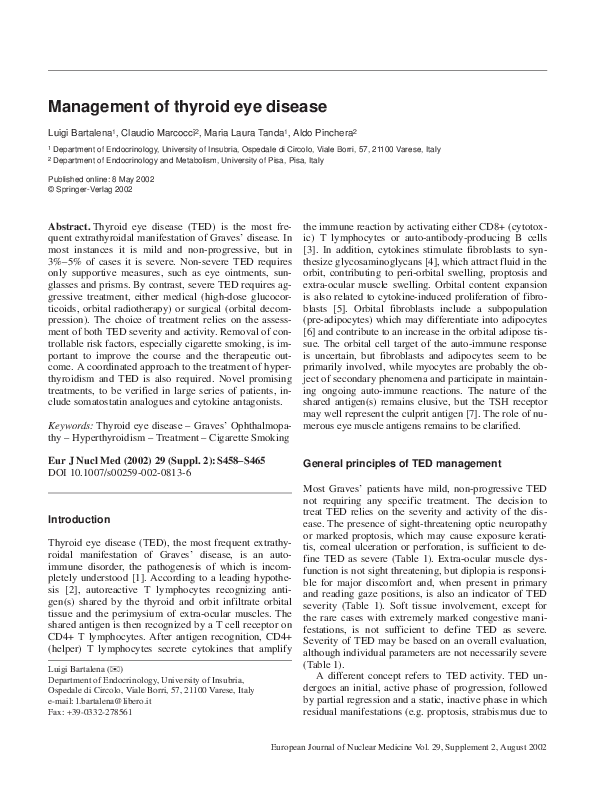 (PDF) Management of thyroid eye disease