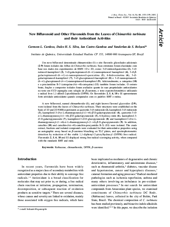 (PDF) New biflavonoid and other flavonoids from the leaves of ...