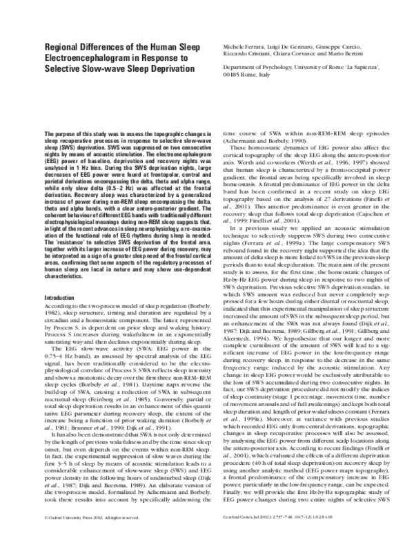 (PDF) Regional Differences of the Human Sleep Electroencephalogram in ...