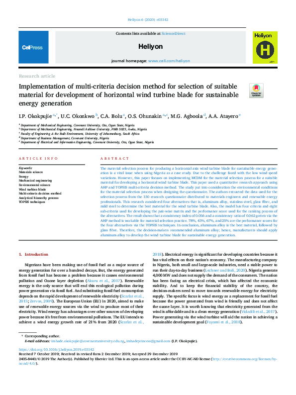 (PDF) Implementation of multi-criteria decision method for selection of ...