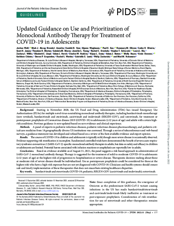 (PDF) Updated Guidance on Use and Prioritization of Monoclonal Antibody ...