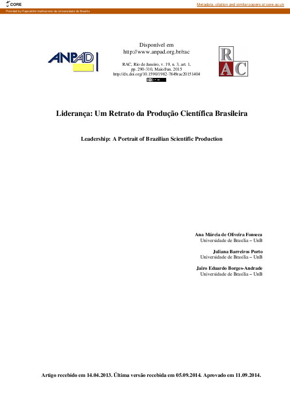 (PDF) Leadership : a portrait of Brazilian scientific production