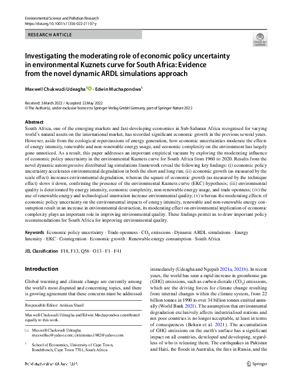 (PDF) Investigating the moderating role of economic policy uncertainty ...