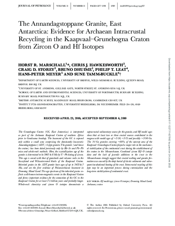 (PDF) The Annandagstoppane Granite, East Antarctica: Evidence for ...