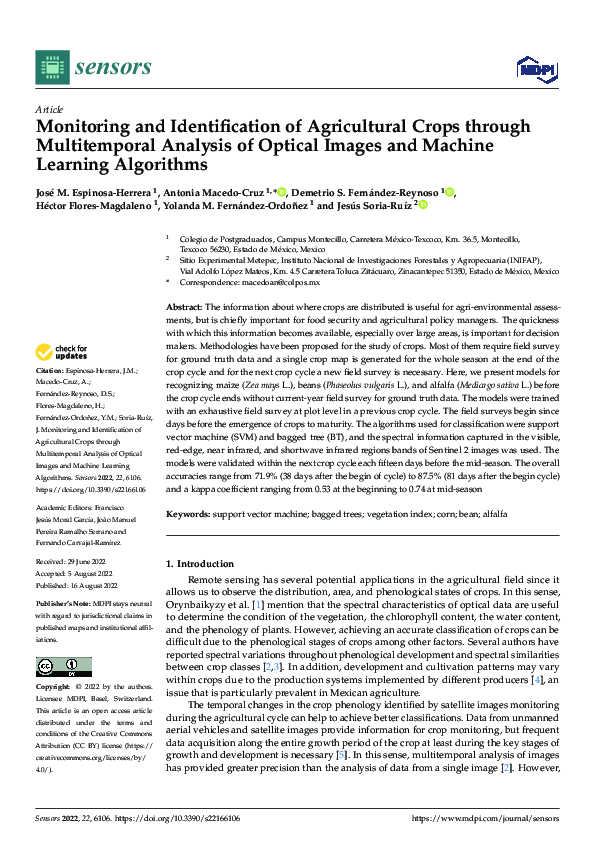 (PDF) Monitoring and Identification of Agricultural Crops through ...