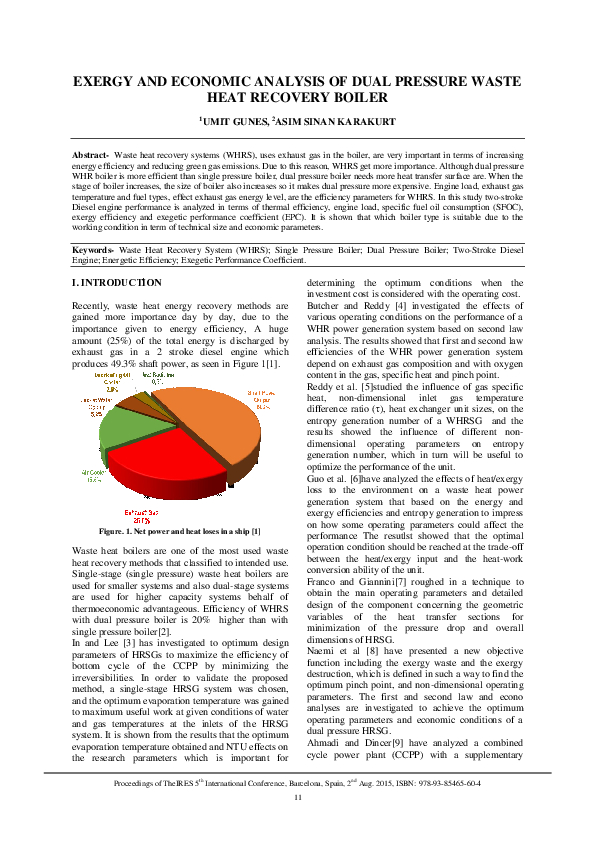 (PDF) Exergy and Economic Analysis of Dual Pressure Waste Heat Recovery ...