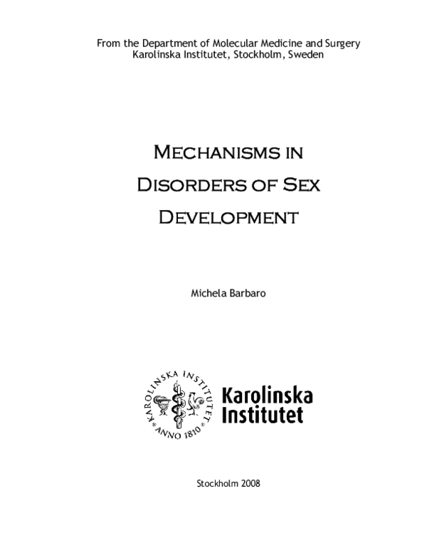 (PDF) Disorders of sex development